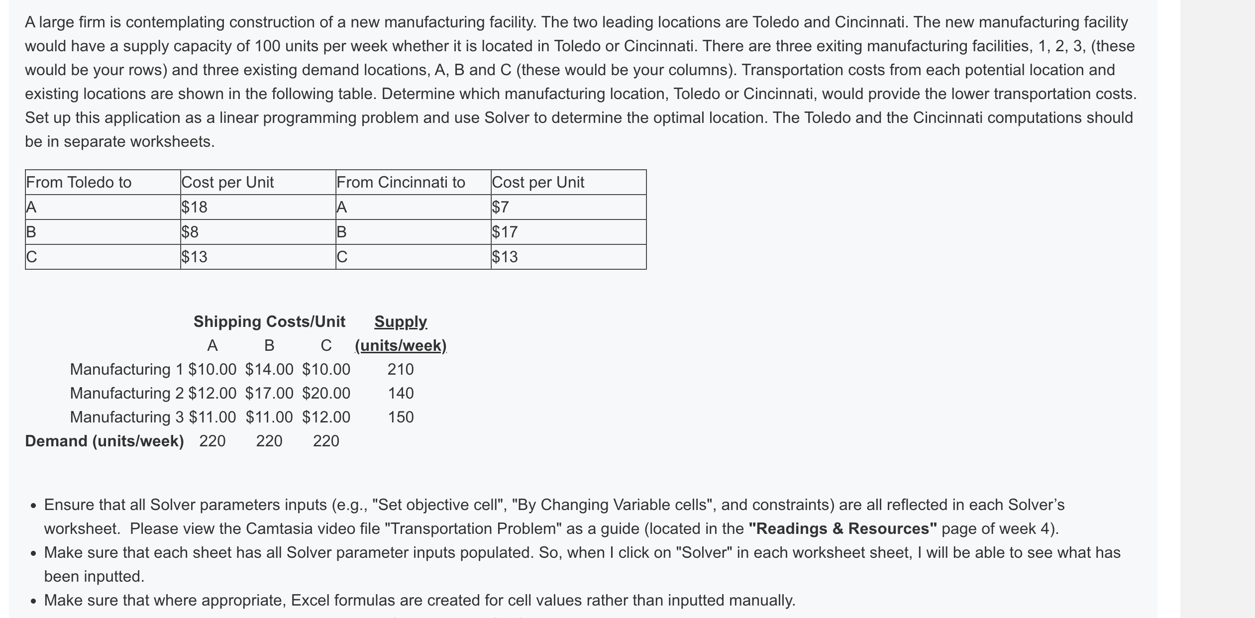 Please answer this attached question with an excel spreadsheet. A large firm
