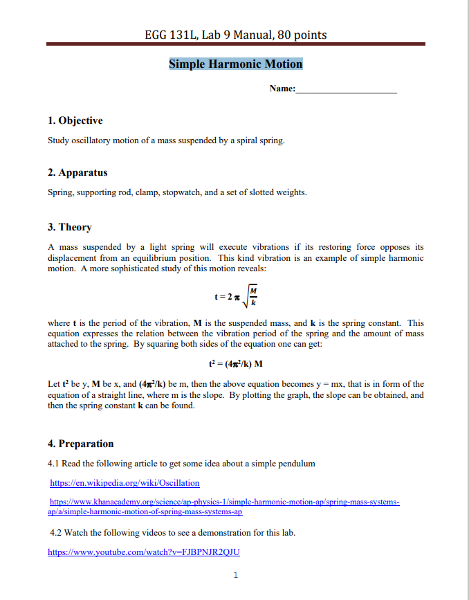 Can you please help me answer this Physics lab 9 pages 4