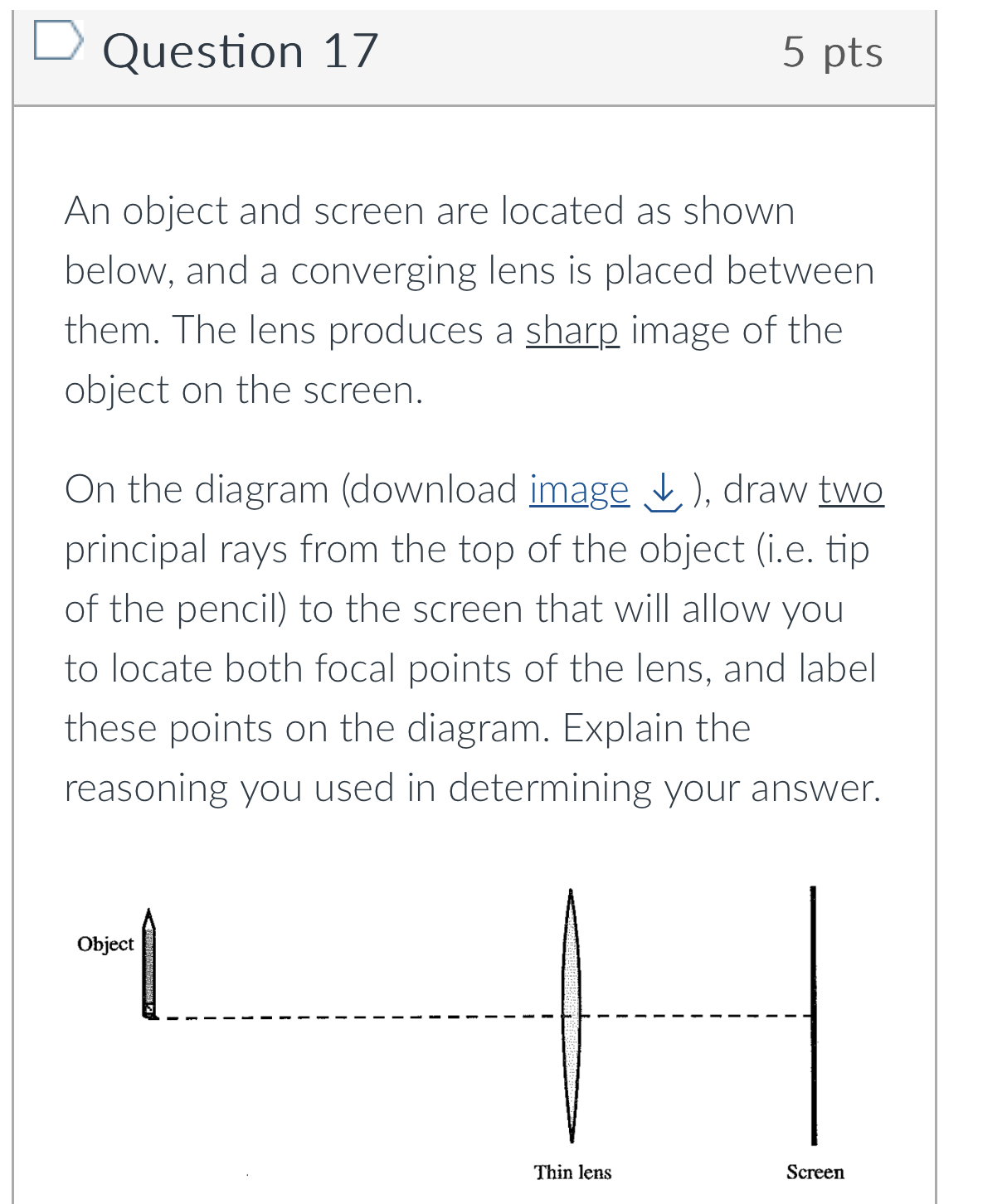 shown below, and a converging lens is placed between them. The lens
