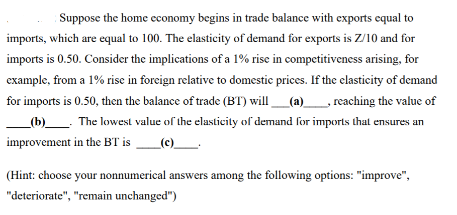model with adaptive expectations. Suppose that the central bank minimized the following