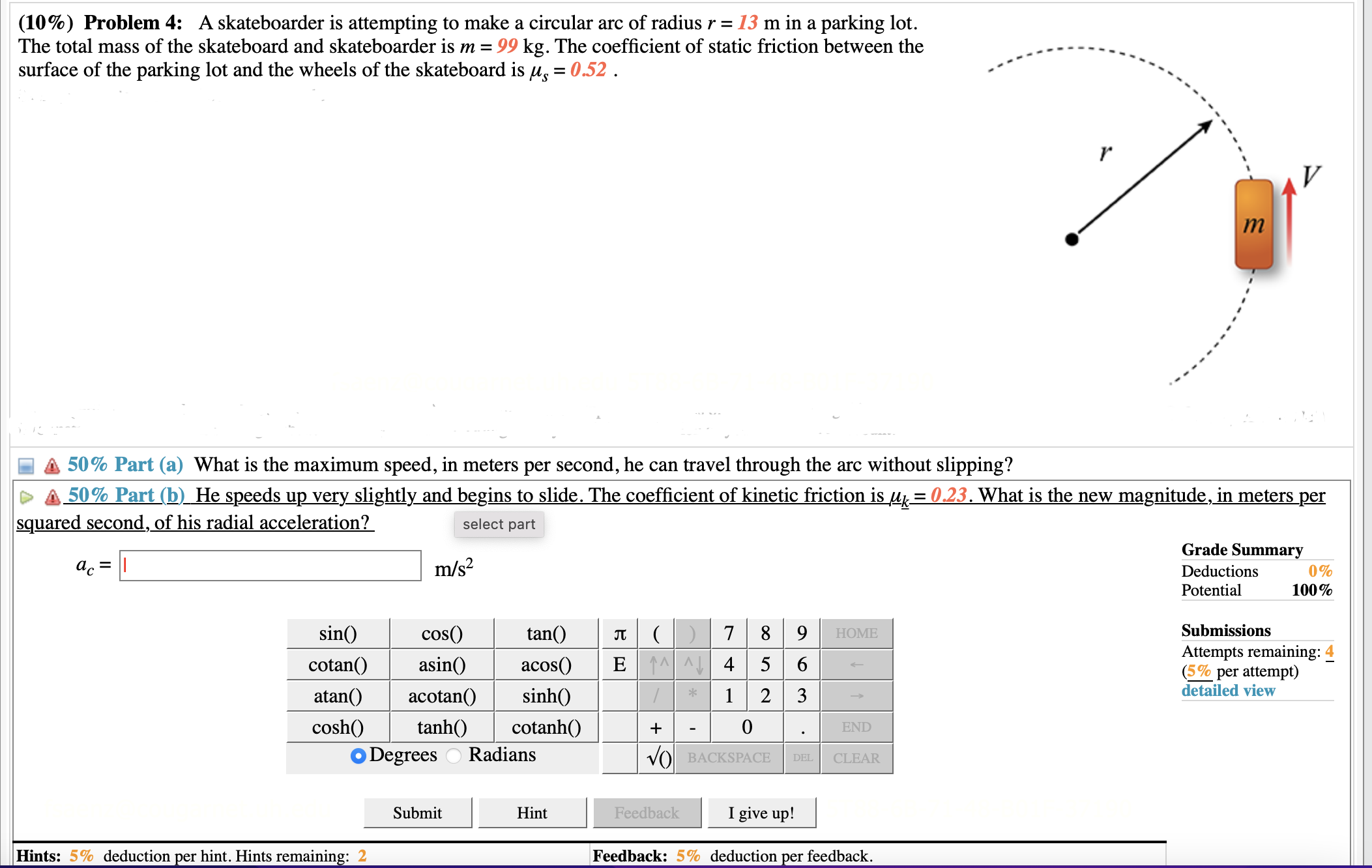 of the planet is R = 1.8 x 10' m. The mass