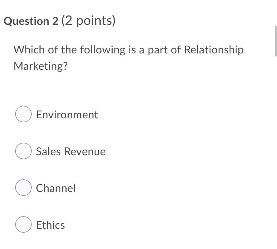 please help me to answer this question Question 2 (2 points) Which