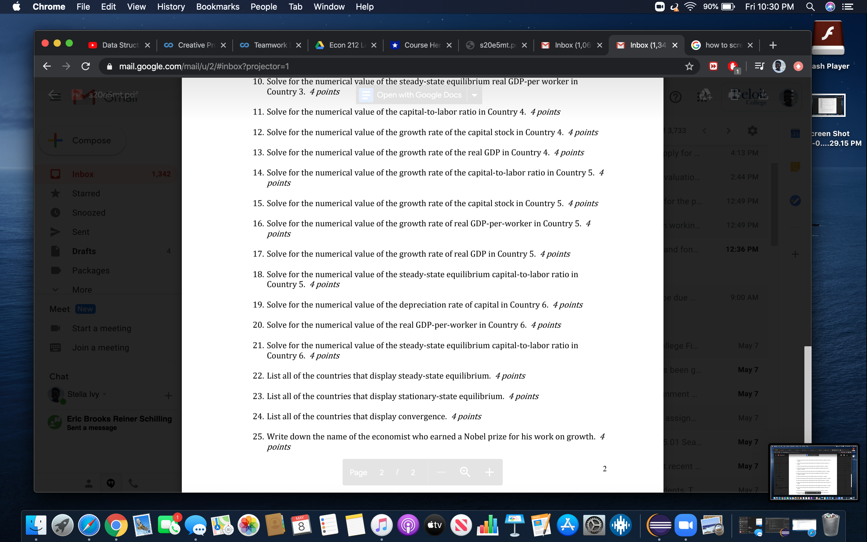 X co Creative Pr X co Teamwork X Econ 212 L( X