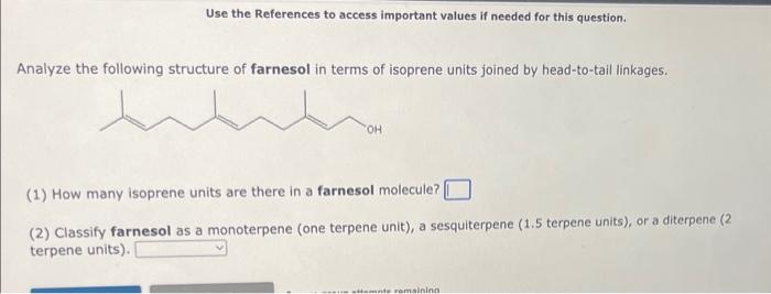 joined by head-to-tail linkages. (1) How many isoprene units are there in