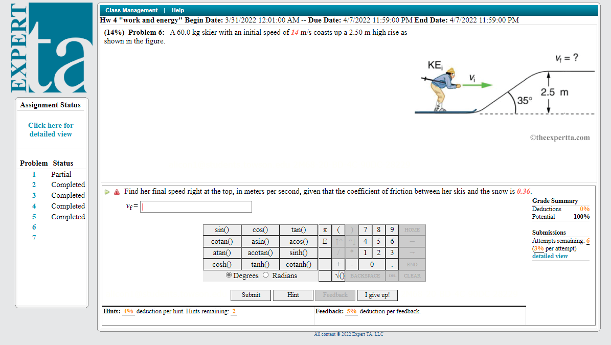 Class Management | Help Hw 4 "work and energy" Begin Date: