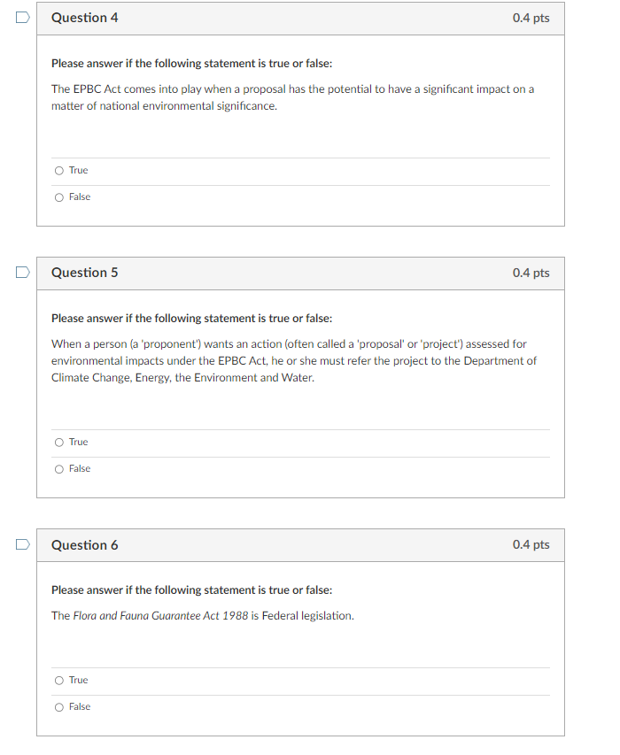correct answer. Please note there is only one correct answer. The Environment