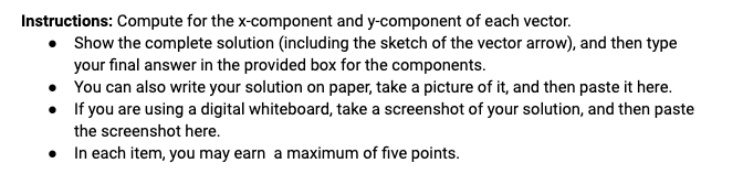 SUBJECT : GENERAL PHYSICS GRADE 12TOPIC : VECTOR RESOLUTION Instructions: Compute for