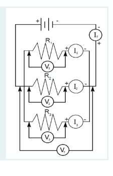 Answer the following. Choose the correct answer.1. Three resistors have individual voltages