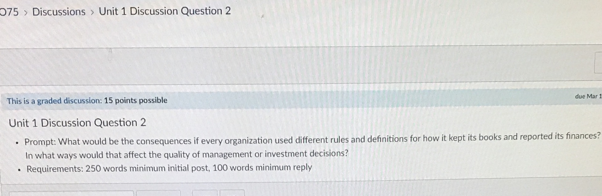 075 > Discussions > Unit 1 Discussion Question 2 This is