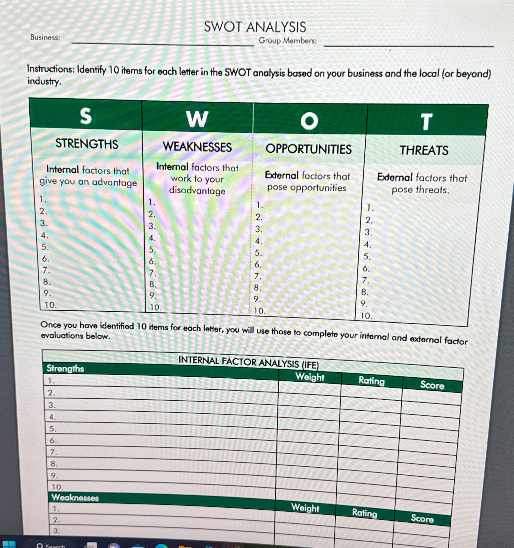 We are creating a swot analysis for a primary care doctors office