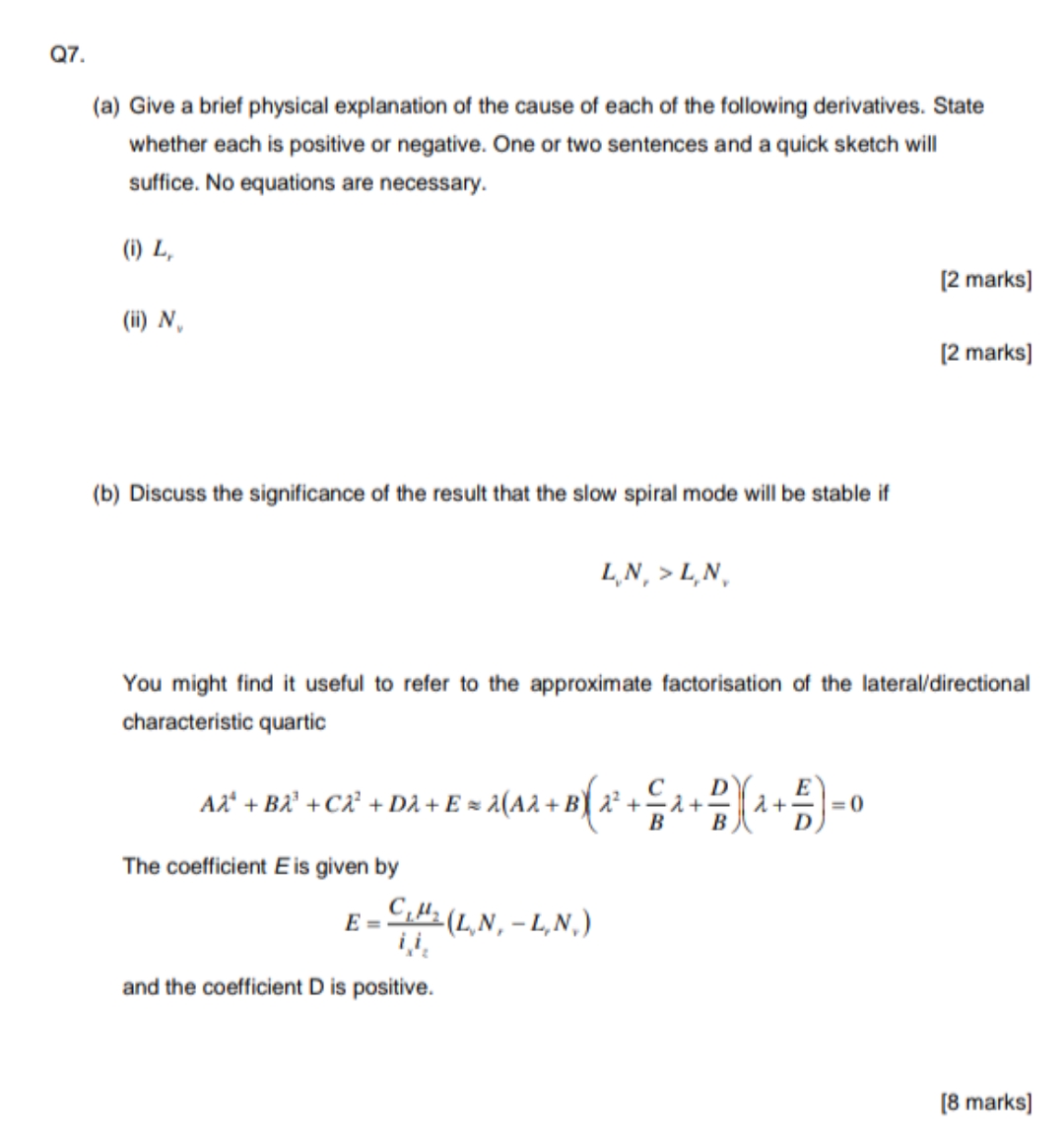 Hand written solution required Q7. (a) Give a brief physical explanation of