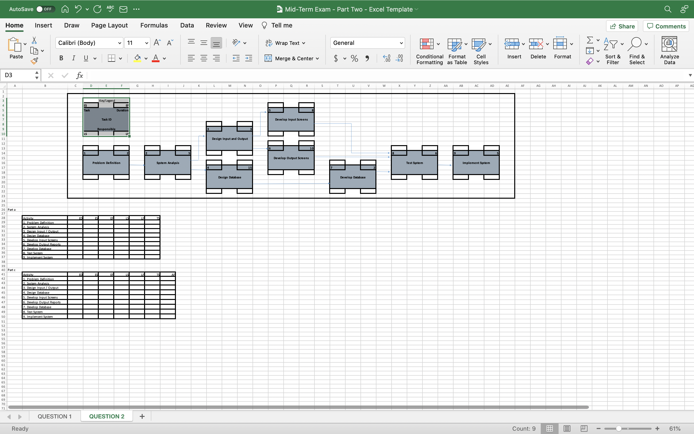  AutoSave OFF A ABC ... 3 Mid-Term Exam - Part Two