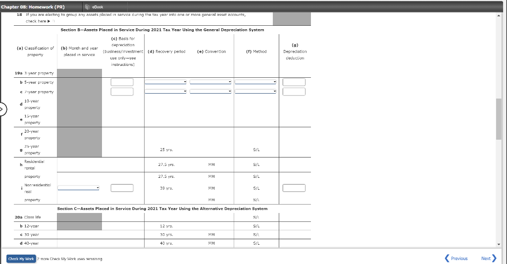 8.4, 8.5) During 2021, Pepe Guerdio purchases the tollowing property tor use