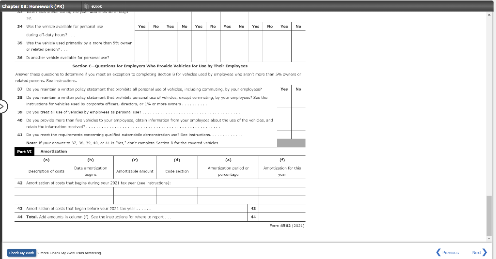 and elects out of a tonus depreciation. Usu Furn 4562 to report