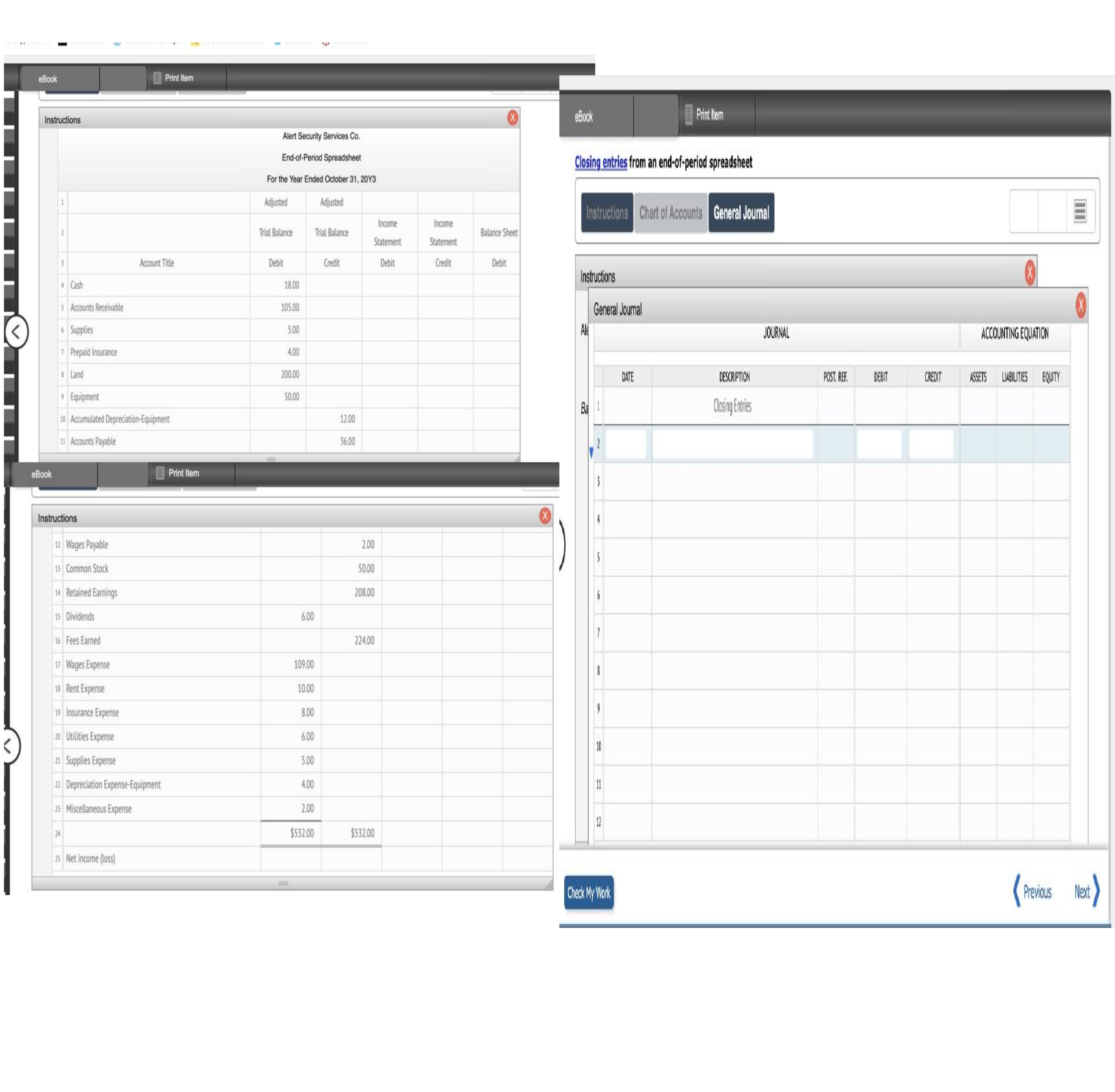  \table[[Instructions],[{ \table[[Alert Security Services C0.],[End-of-Period Spreadsheet],[For the Year Ended October 31,20