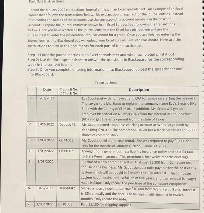 designed in five parts. In the first part, the student will complete