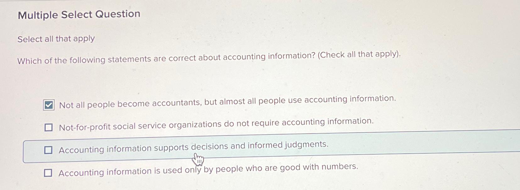  Multiple Select Question Select all that apply Which of the following