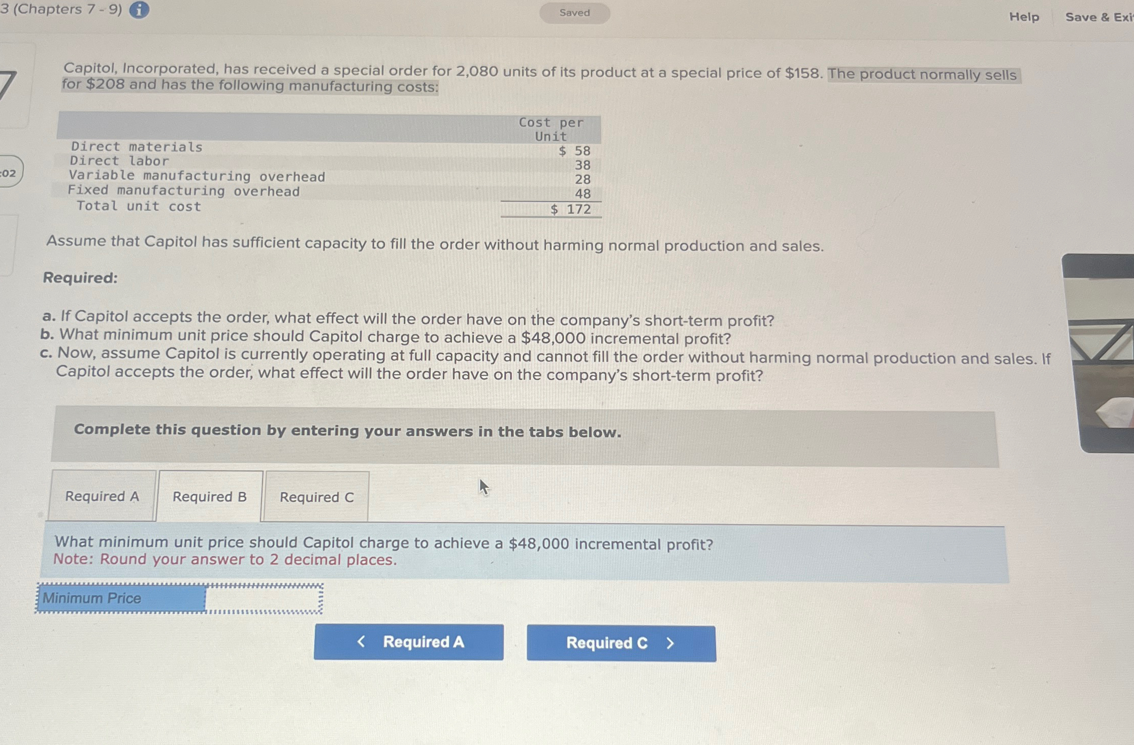  3(Chapters 7-9) Help Save & Exi Capitol, Incorporated, has received a