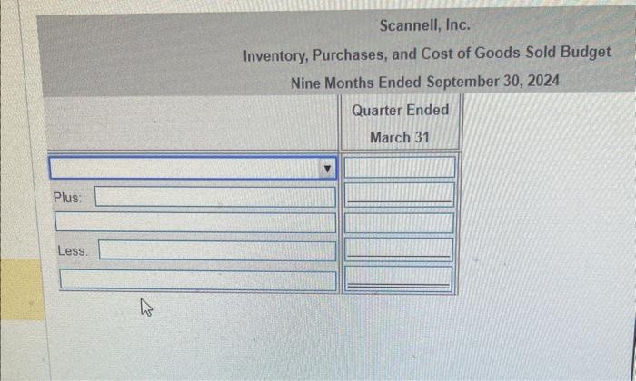 fire rims ths sales budgot for the nine months ended September 30,