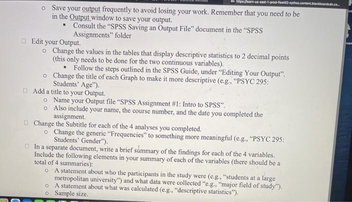 your work. Remember that you need to be in the Output window