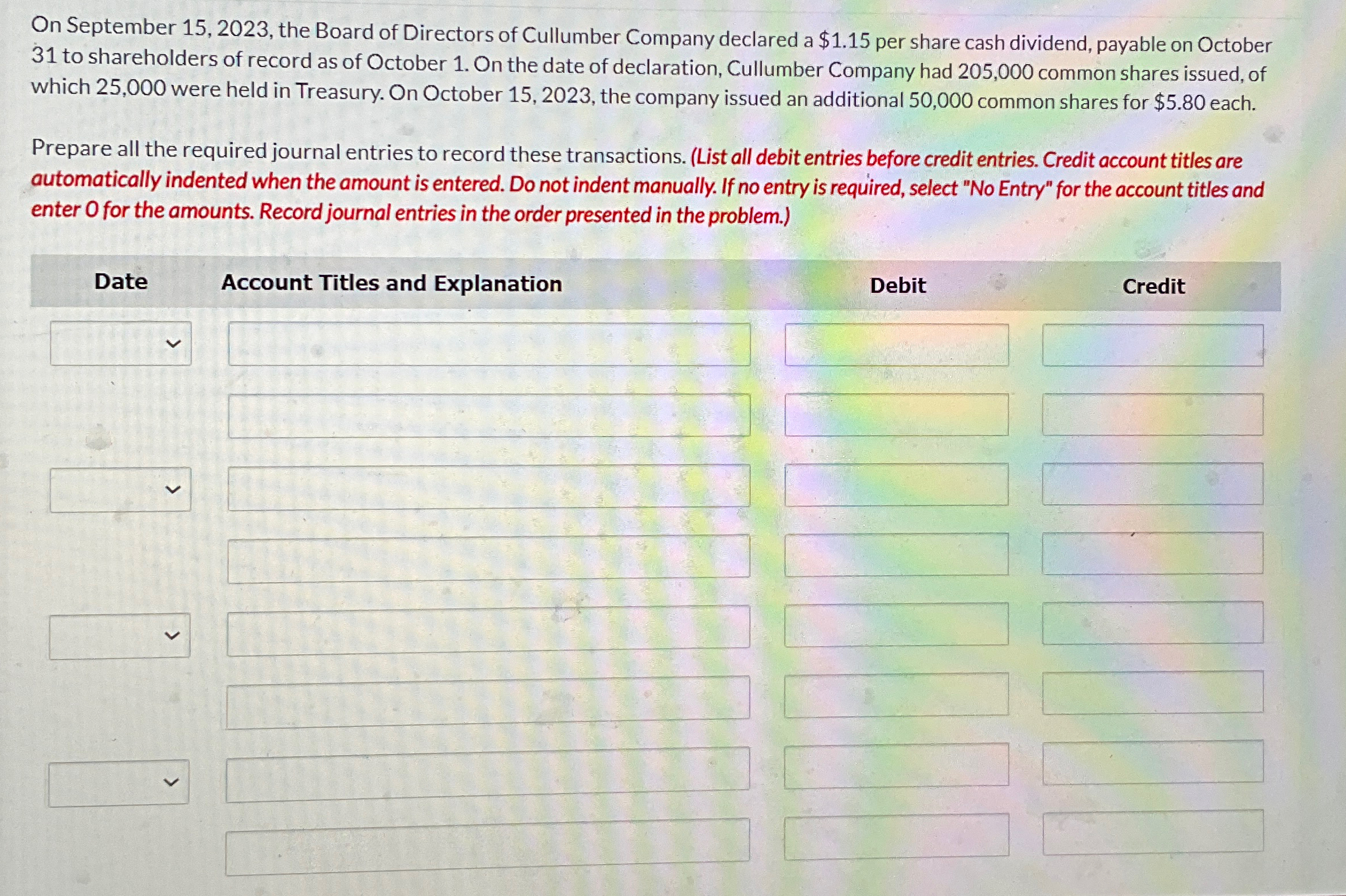  On September 15,2023, the Board of Directors of Cullumber Company declared