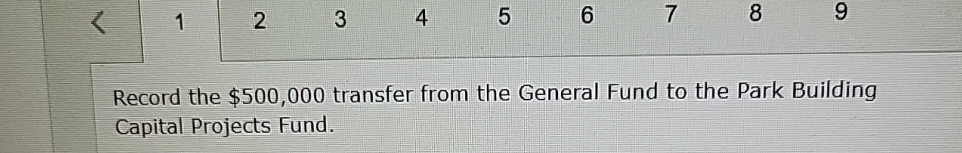  Record the $500,000 transfer from the General Fund to the Park