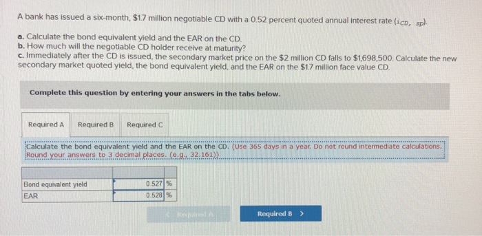 after the CD is issued, the secondary market price on the $2