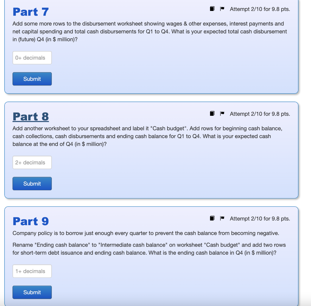 payable period is 60 days. You expect to always spend 40% of