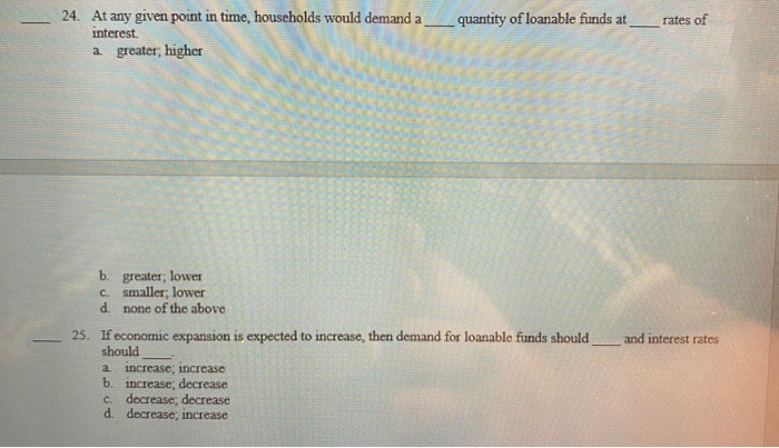 the aggregate demand for loanable funds decreases. 2. If security prices fully