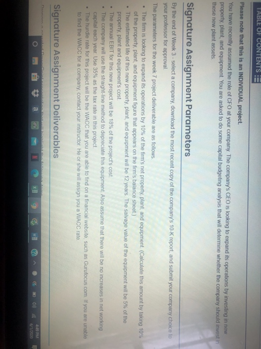  Can I get help with this project? I am working on