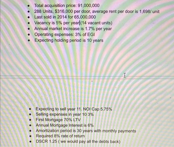 how do I make a 10 year proforma and find npv, IRR