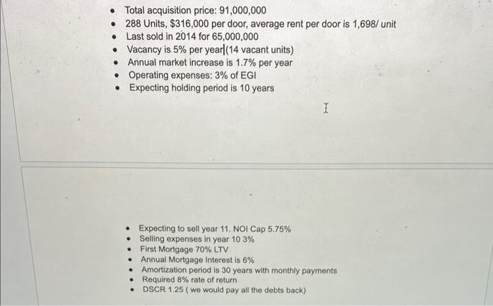 market increase is 1.7% per year - Operating expenses: 3% of EGI