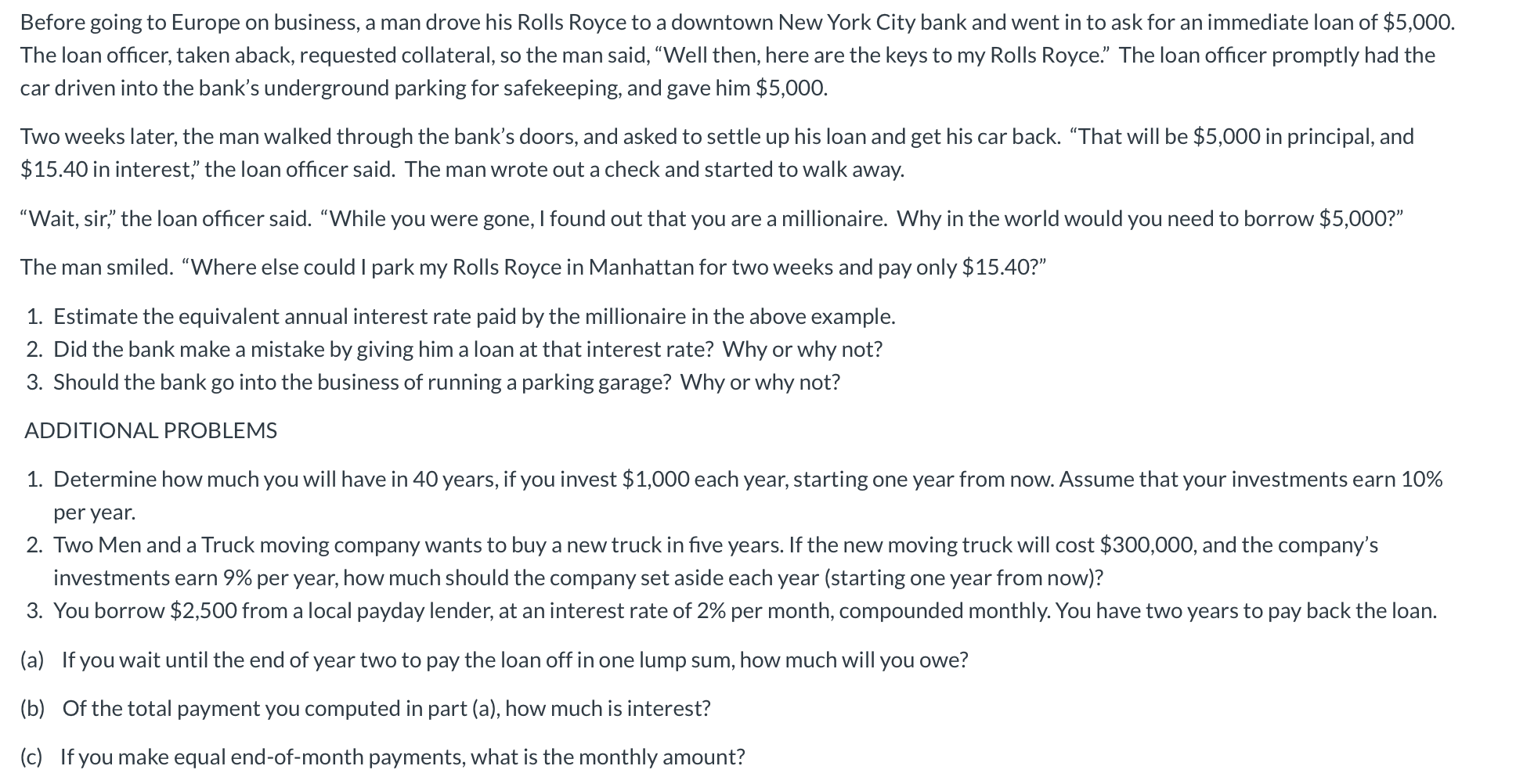 Do all problems please => questions 1,2,3 & additional problems 1,2,3(a),3(b),3(c) Before