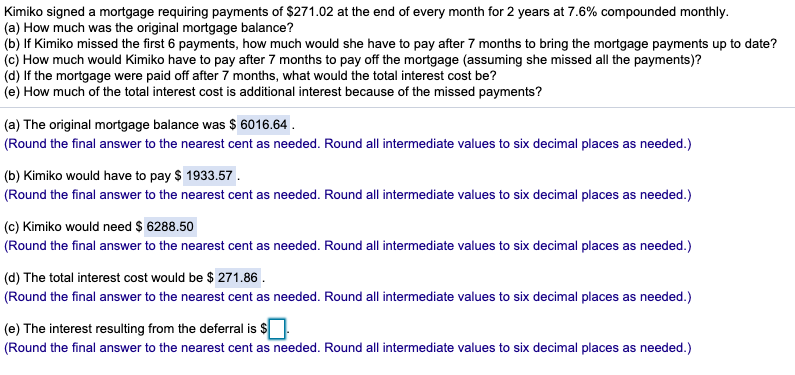 please only find the answer to e, thank you. Kimiko signed a