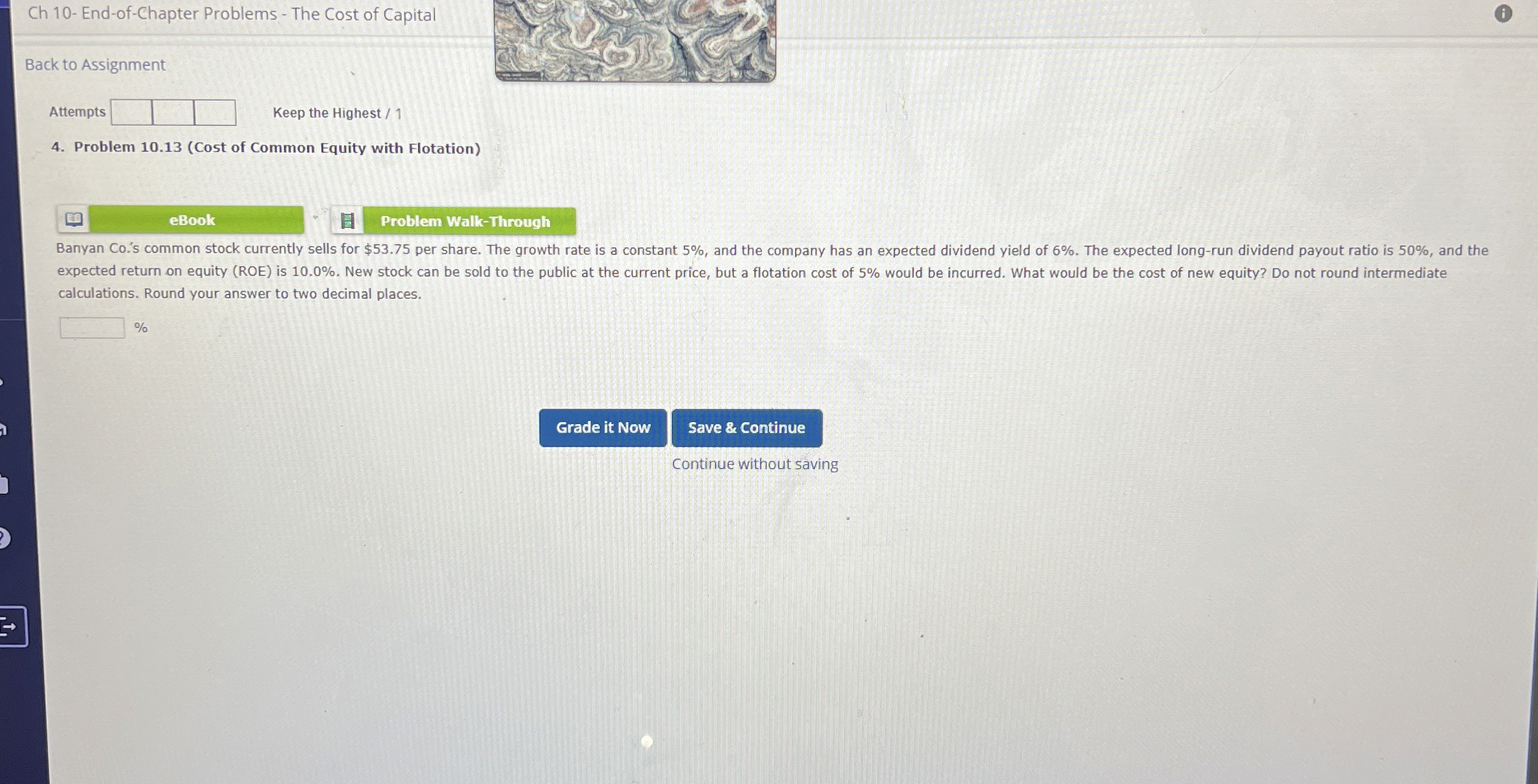  Ch 10- End-of-Chapter Problems - The Cost of Capital Back to