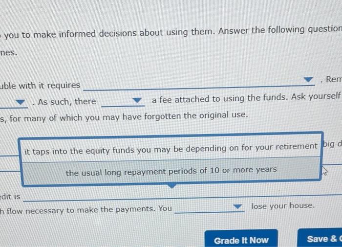 credit is ve the cash flow necessary to make the payments. You