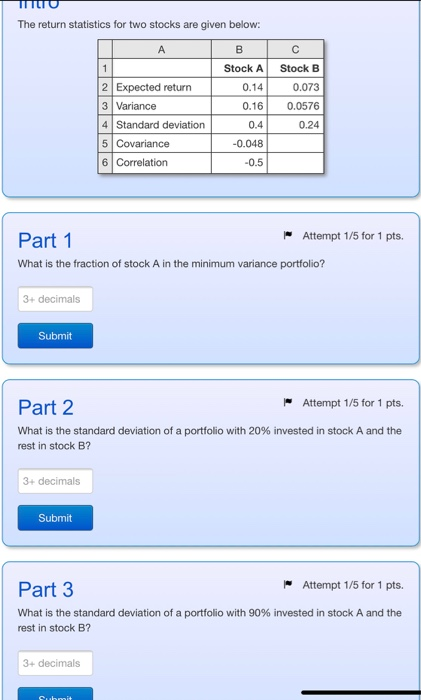 please use excell not sure how to use the formulas The return