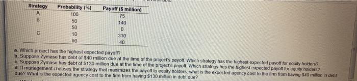  Strategy A B Payoff (5 million) 75 Probability (%) 100 50