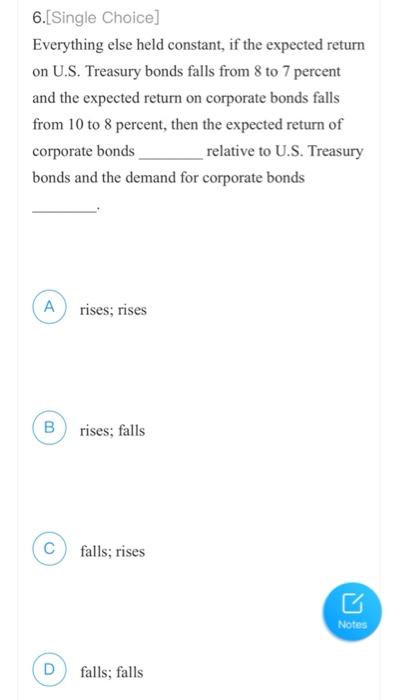Notes D falls; falls 2. Single Choice The concept of is based