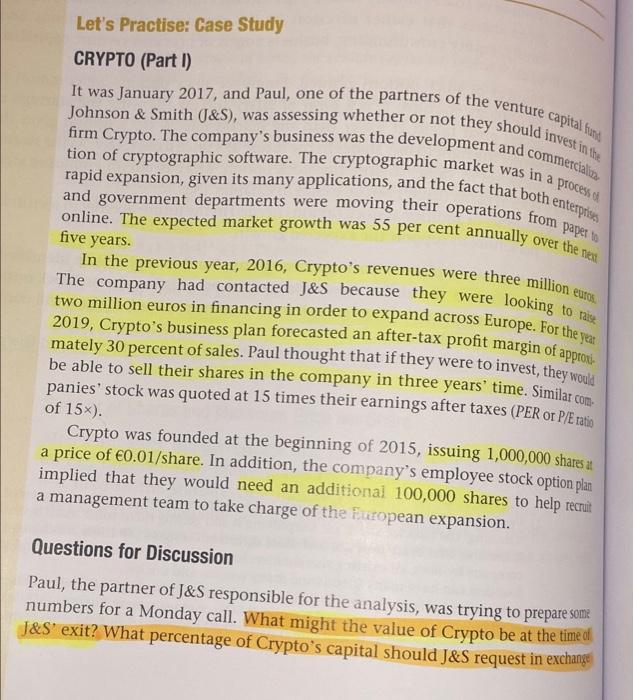 Need help with the discussion questions based on the paragraph Let's Practise: