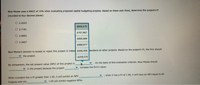 capital budgeting tool that provides another way to compare a project's benefits