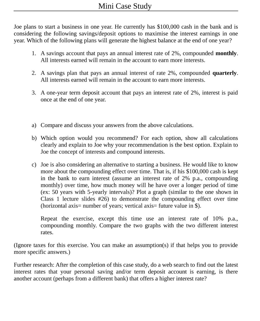  could you please do it step by step Mini Case Study