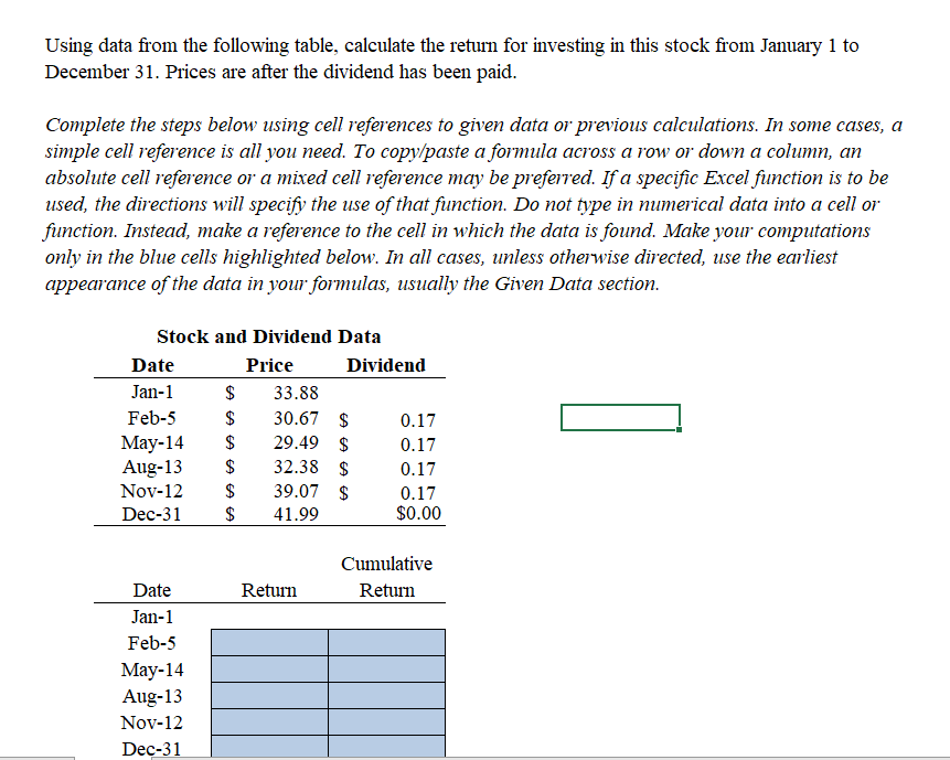 Requirements 1 In cell D17, by using cell references, calculate the