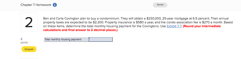  Chapter 7 Homework Saved Ben and Carla Covington plan to buy