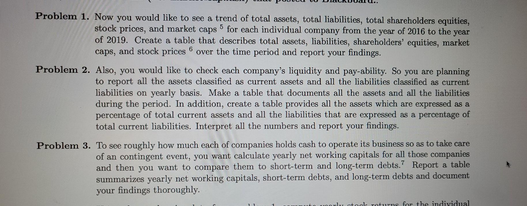 it should be in excel Problem 1. Now you would like to