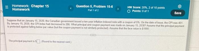 III Homework: Chapter 15 Homework Question 5, Problem 15-6 Part 1