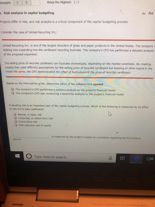 Projects differ in risk, and risk analysis is a critical component of