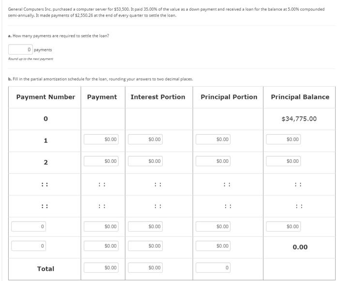 General Computers Inc. purchased a computer server for $53,500. It paid