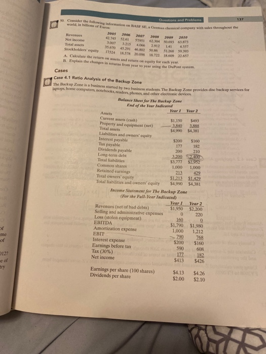 equity for Years 1 and 2 using the owners' equity figure at