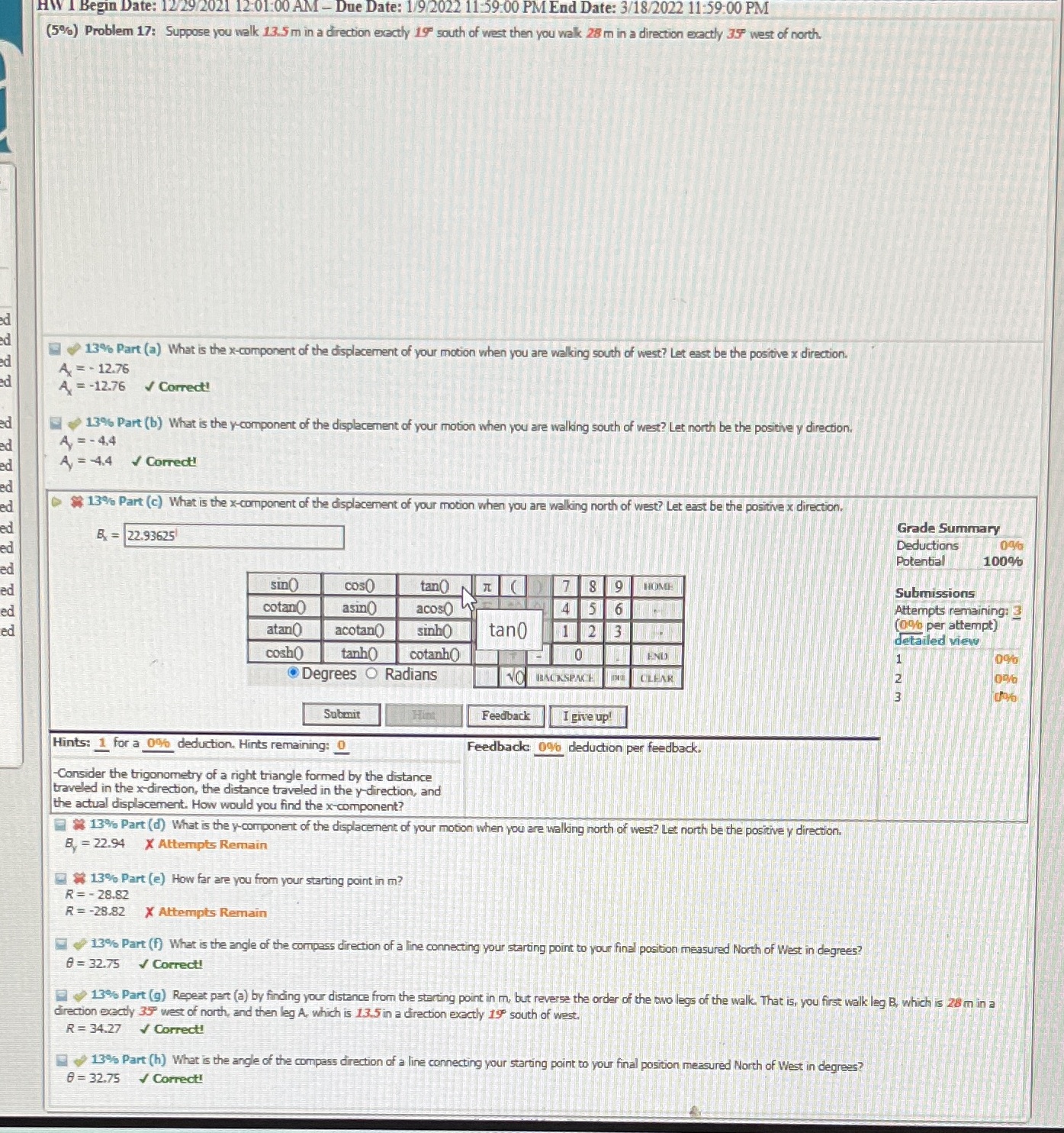 I need help with c, d, e please HW Begin Date: 12/29/2021